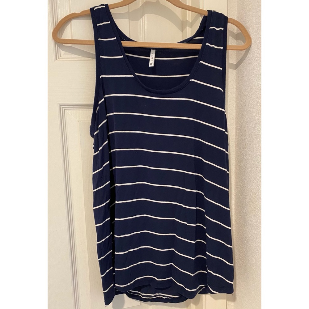 Z Supply (XL) Navy Striped Flowy Tank Top